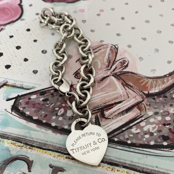 Tiffany & Co 925 Heart Tag Charm Bracelet - Picture 8 of 15
